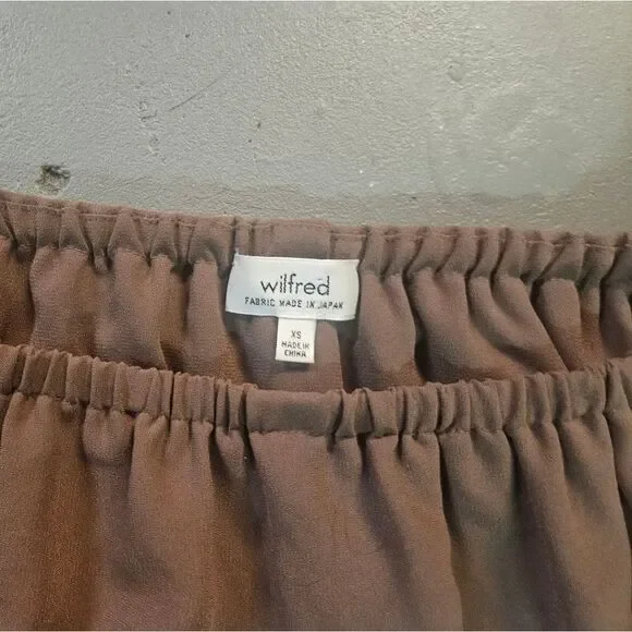 Wilfred by Aritzia XS Taupe Off-the-Shoulder Long Sleeve Top - Picture 4 of 4